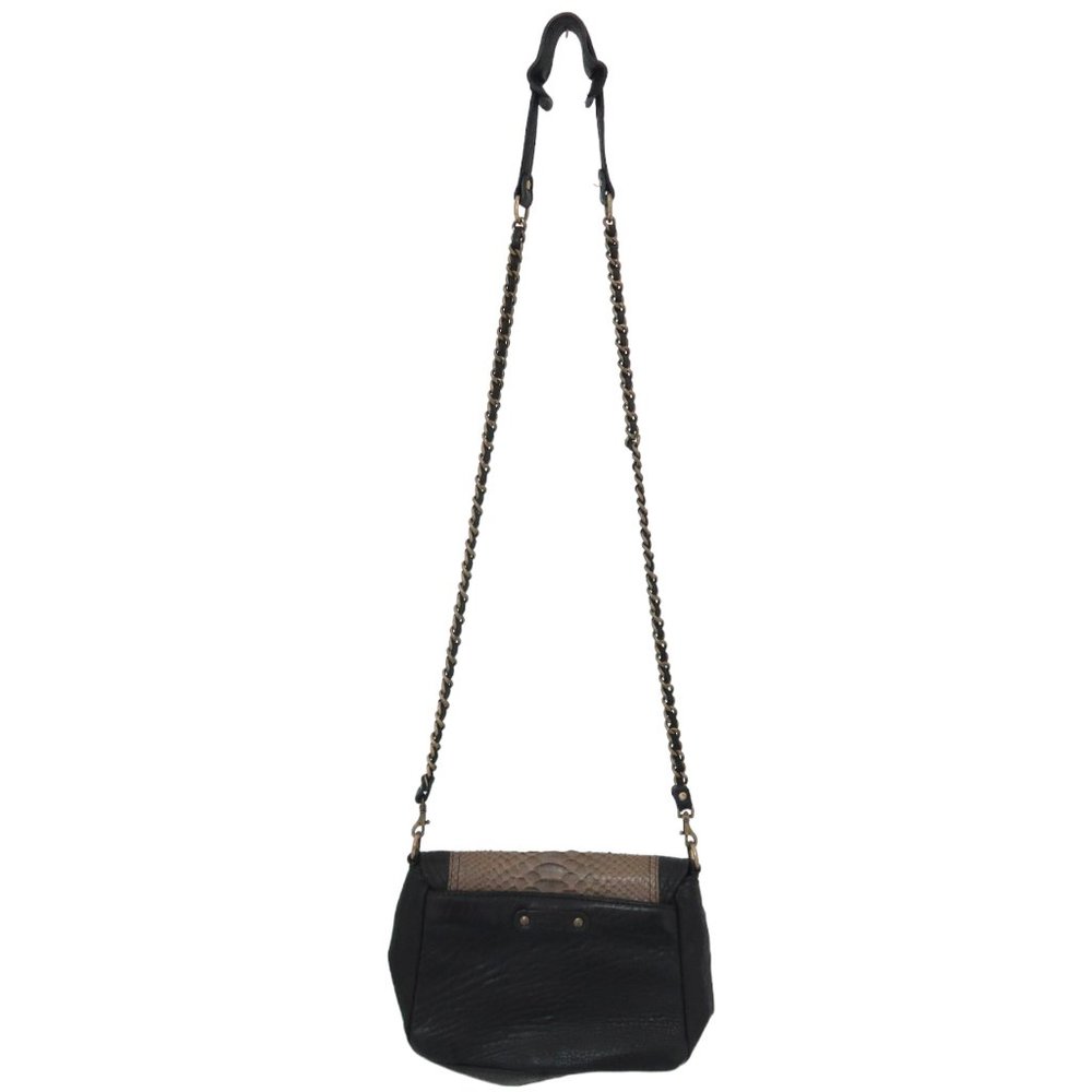 Abaco Python Suede Leather Flap Handbag W Turnlock - image 5